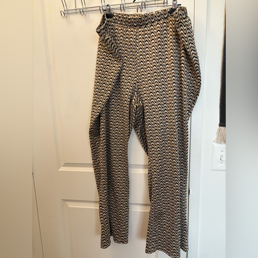 Wave Pattern Pants Soft Fabric Women's 3X